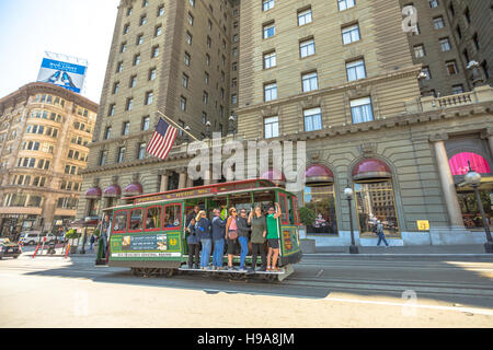 Powell Street Cable Car Banque D'Images