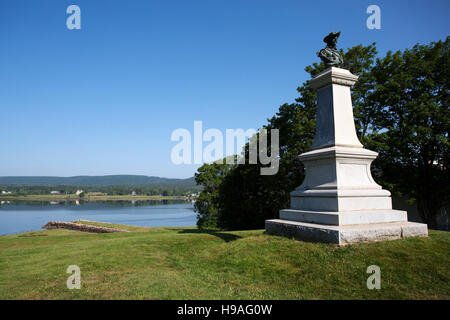 Un mémorial à Timothe Piere du Guast, Sieur de Mons, à fort Anne à Annapolis Royal, Nouvelle-Écosse, Canada. Banque D'Images