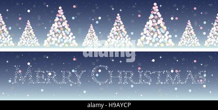 Jeu de bannières horizontales de Noël Illustration de Vecteur