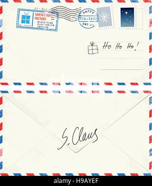 Carte postale Lettre du Père Illustration de Vecteur