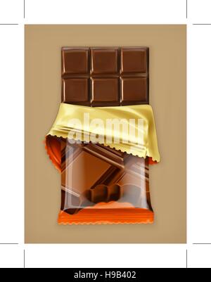 Barre de chocolat, l'objet scénario Illustration de Vecteur