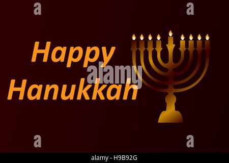 Style design Happy Hanukkah logotype, d'un insigne et l'icône de la typographie. Lettrage de Hanukkah heureux modèle logo. Modèle de carte de Hanukkah heureux. Hanukk heureux Illustration de Vecteur