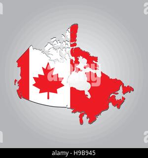 Carte du Canada avec des frontières séparables dans le vector art. à une dimension importante - vous avez obtenu toutes les provinces en un seul fichier Illustration de Vecteur