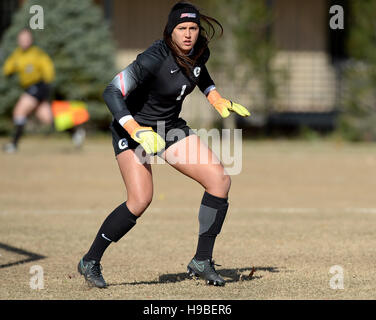 Washington, DC, USA. 20 Nov, 2016. 20161120 - gardien de Georgetown est vu ARIELLE SCHECHTMAN durant la seconde moitié des mesures contre la Virginie à la troisième série de la NCAA Women's Soccer Championship au champ Shaw à Washington. © Chuck Myers/ZUMA/Alamy Fil Live News Banque D'Images