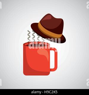 Pères jours hat et café design icône illustration vecteur eps 10 Illustration de Vecteur