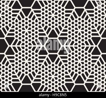 Seamless Vector flocon noir et blanc motif géométrique grille Illustration de Vecteur
