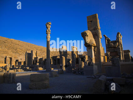 Le site de Persépolis, la province du Fars, Marvdasht, Iran Banque D'Images