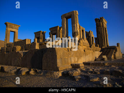 Le tachara palais de Darius le grand à Persépolis, la province du Fars, Marvdasht, Iran Banque D'Images