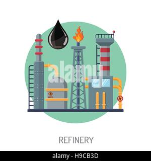 L'icône de la raffinerie de pétrole Illustration de Vecteur