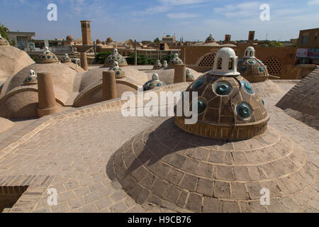 Amir Sultan Ahmad bathhouse et toit terrasse, province d'Ispahan, Kashan, Iran Banque D'Images