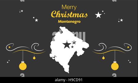 Joyeux Noël thème d'illustration avec la carte du Monténégro Illustration de Vecteur