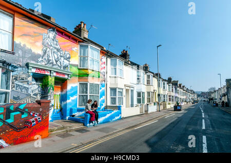 Peinture maison inhabituelle à Brighton Banque D'Images