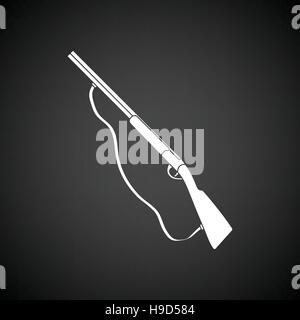 L'icône de fusil de chasse. Fond noir avec blanc. Vector illustration. Illustration de Vecteur