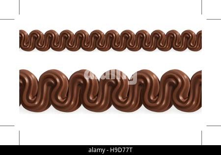 Crème fouettée au chocolat, vector pattern transparente maille Illustration de Vecteur