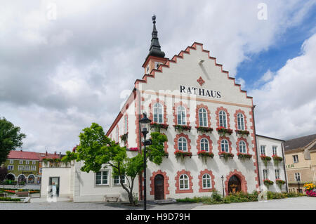 Waidhofen an der Thaya : place principale avec mairie, Waldviertel, Niederösterreich, Basse Autriche, Autriche Banque D'Images