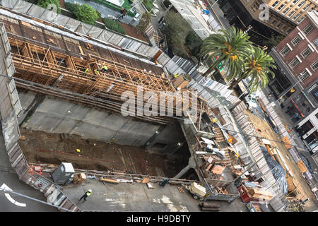 Les travaux en cours dans la région de Union Square, San Francisco Banque D'Images