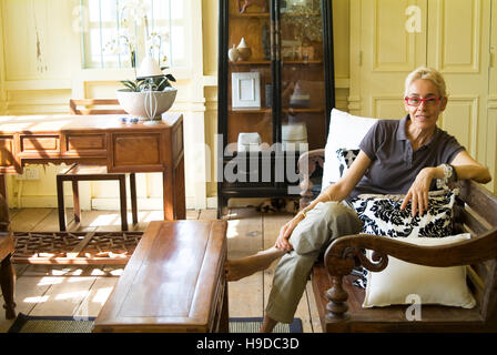 Australian hotelier Narelle McMurtrie à son resort BonTon sur l'île de Langkawi en Malaisie. Banque D'Images