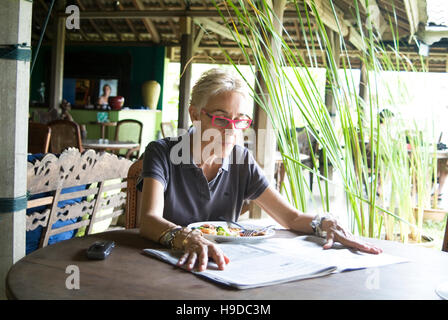 Australian hotelier Narelle McMurtrie à son Bon Ton resort Langkawi, Malaisie. Banque D'Images