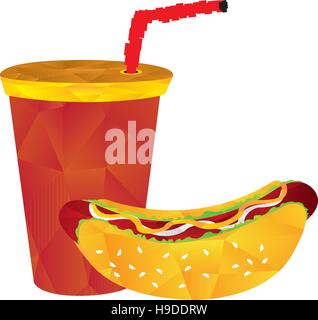 Fast food géométriques isolés combo, Vector illustration Illustration de Vecteur