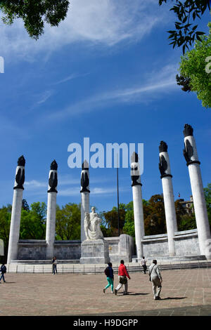 Niños Heroes (Cadets) monument commémoratif héroïque dans le parc de Chapultepec, Mexico, Mexique Banque D'Images