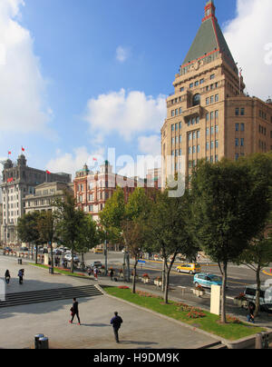 La Chine, Shanghai, le Bund, l'Hôtel de la paix, l'architecture historique, Banque D'Images