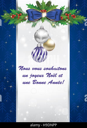 Nous vous souhaitons un Joyeux Noël et une Bonne Année - Carte de voeux pour les vacances d'hiver Banque D'Images