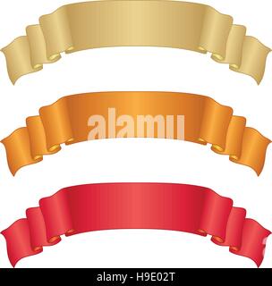 Rubans bannières, set Illustration de Vecteur