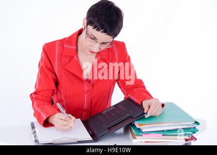 Young businesswoman working in office Banque D'Images