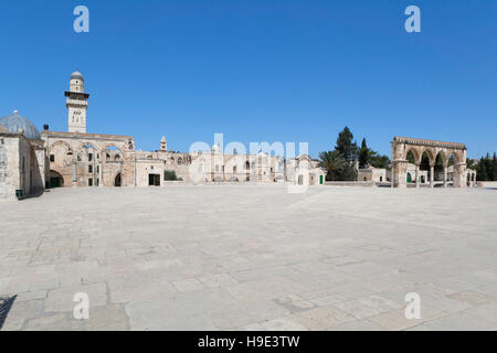 Haram esh Sharif, le minaret de la mosquée des femmes vu depuis le mont du temple de Jérusalem, la Palestine, composé Banque D'Images