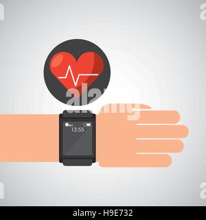 Smart watch service médical d'illustration vectorielle, de la fréquence cardiaque 10 eps Illustration de Vecteur