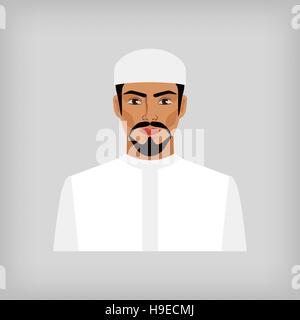Musulman en vêtements blancs traditionnels. Illustration 8 Illustration de Vecteur