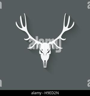 Deer skull silhouette. Illustration 10 Illustration de Vecteur