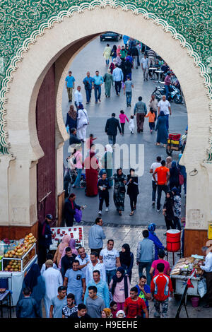 Bab Boujloud, (entrée principale de la médina) Fès el Bali, FES, Maroc Banque D'Images