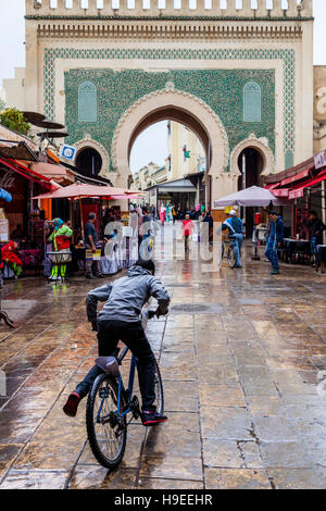 Bab Boujloud, (entrée principale de la médina) Fès el Bali, FES, Maroc Banque D'Images