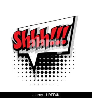 Texte bd bulle pop art shh Illustration de Vecteur