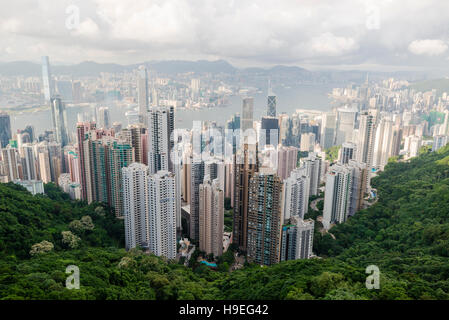 Vue de Hong Kong depuis Victoria's Peak Banque D'Images