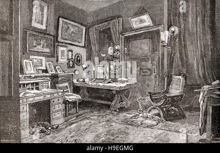 Le dressing de Sir Henry Irving, alias J. H. Irving 1838 - 1905, né John Henry Brodribb. L'anglais d'un acteur à l'époque victorienne. Banque D'Images