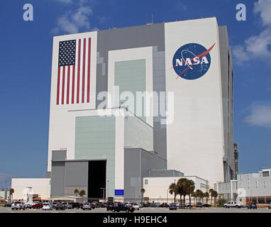 Bâtiment d'assemblage de véhicules de la NASA au Centre Spatial Kennedy Banque D'Images