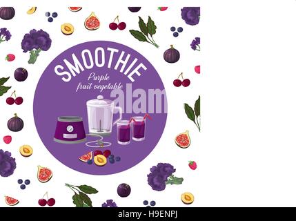 Des smoothies. Légumes violet. Vector illustration réalisée dans un style réaliste. Illustration de Vecteur
