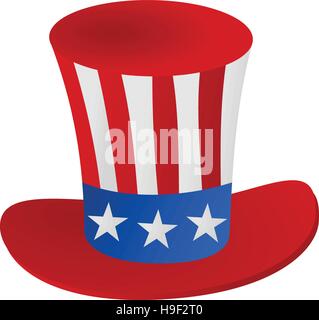 Oncle Sam's hat 4 juillet icône célébration Illustration de Vecteur