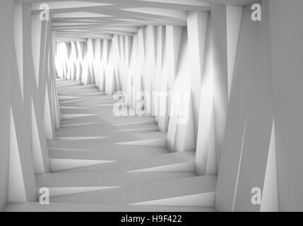 Résumé Dans le tunnel notes gris. La lumière au bout du tunnel. 3D illustration Banque D'Images