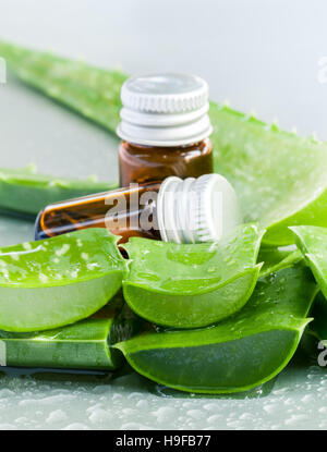 Aloevera - Spas naturels Ingrédients pour les soins de la peau. Banque D'Images