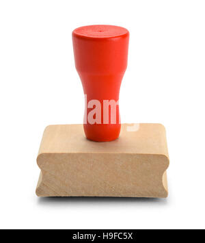 Bois Rouge Rubber Stamper isolé sur fond blanc. Banque D'Images