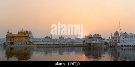 Panorama de la Golden Temple, Sri Harmandir Sahib, Amritsar, Inde Banque D'Images