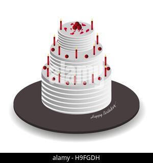 Gâteau de célébration isométrique Illustration de Vecteur