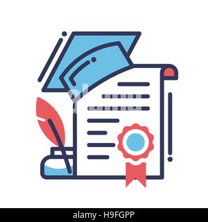 Design plat Gradution icône simple isolée. Illustration de Vecteur