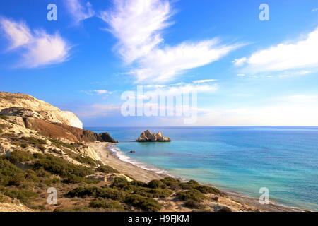 Rock sarrasine, Paphos, Chypre, Méditerranée orientale Banque D'Images