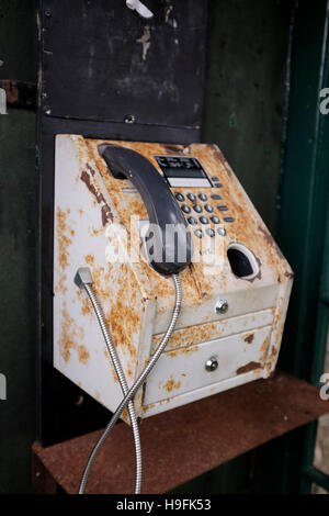 Téléphone BT désaffectées fort dans l'Ouest dans l'est du Devon Branscombe Pays UK Banque D'Images