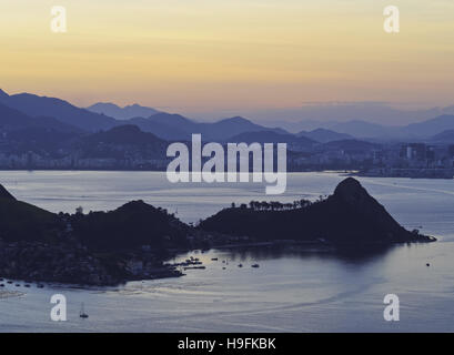 Brésil, État de Rio de Janeiro, Rio de Janeiro vue du Parque da Cidade à Niteroi. Banque D'Images