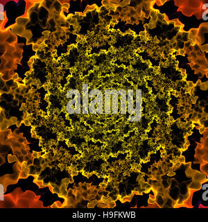 Résumé fond vagues orange fractal computer generated image Banque D'Images